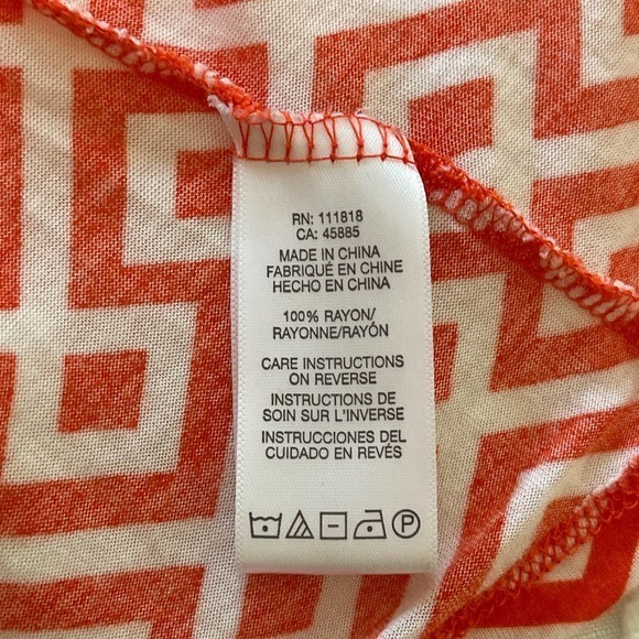 MICHAEL Michael Kors Orange and White Scoop Neck Tank Size‎ Large PreOwned - Picture 5 of 7